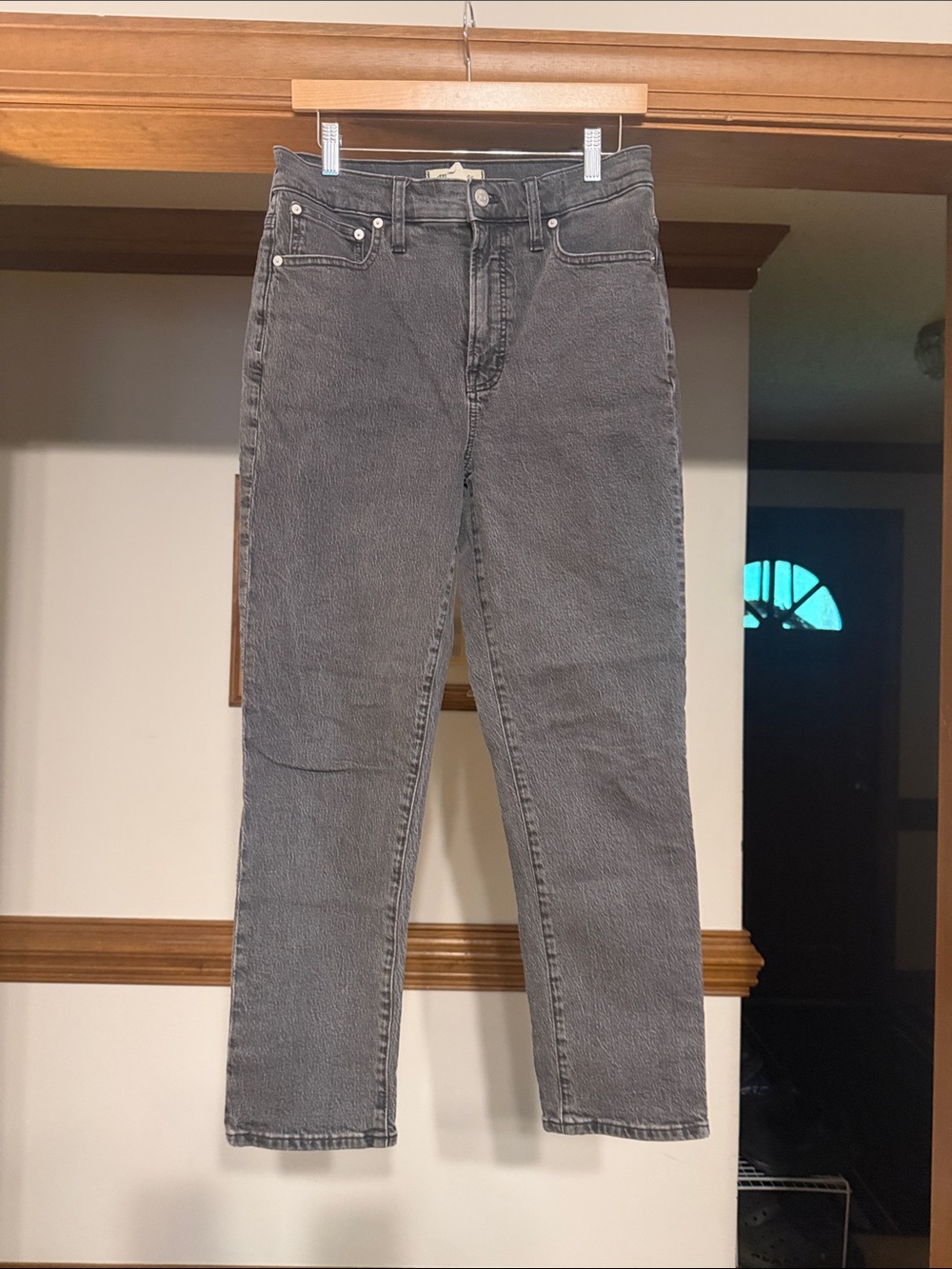 High-Rise Straight Leg Gray Jeans